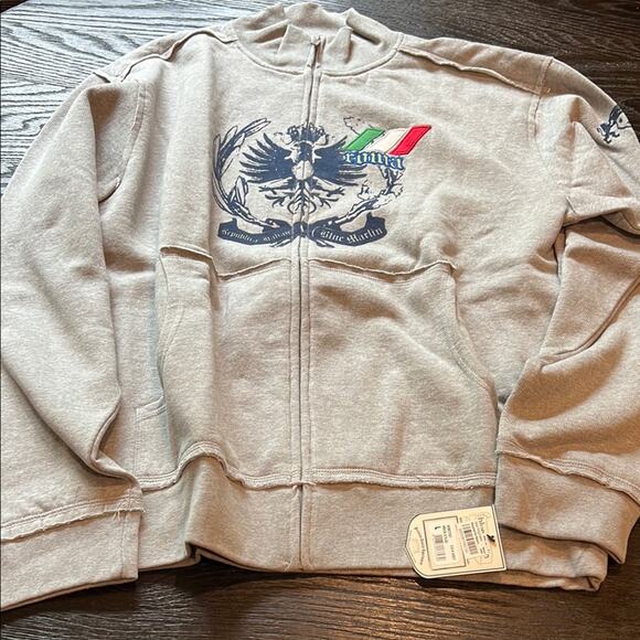 Gray Zip-Up Sweater - Picture 1 of 4